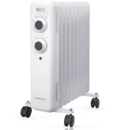 Radiador de Aceite Daewoo DW9503/ 3 Potencias/ 800-1200-2000W/ 5 Elementos