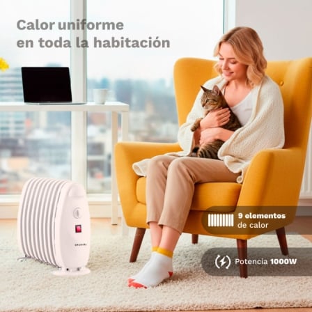 Radiador de Aceite Grunkel RACP-100D/ 3 Potencias/ 1000W/ 9 Elementos - Imagen 4