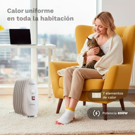 Radiador de Aceite Grunkel RACP-80D/ 3 Potencias/ 800W/ 7 Elementos - Imagen 4