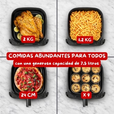 Freidora por Aire Airfryer / Sin Aceite Moulinex EZ866H/ 2020W/ Capacidad 7.5L - Imagen 4