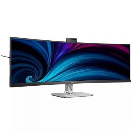 Monitor Profesional Ultraparonámico Curvo Philips 49B2U5900CH 48.8"/ Dual QHD/ Webcam/ Multimedia/ Regulable en altura/ Plata y Negro - Imagen 2