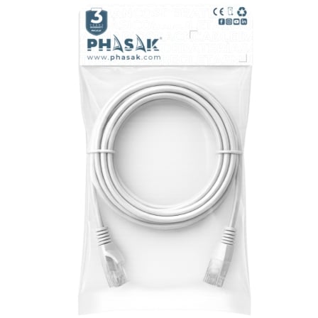 Cable de Red RJ45 S/FTP Phasak PHK 2002 Cat.6a/ 2m/ Gris - Imagen 2