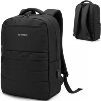 Mochila Subblim Compact Backpack 15L para Portátiles hasta 15.6"/ Repelente al agua/ Cinta para Trolley/ Negra
