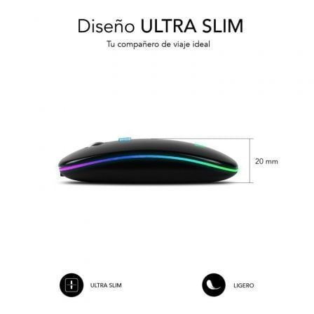 Ratón Inalámbrico Subblim LED Dual Flat/ Batería recargable/ Hasta 1600 DPI - Imagen 4