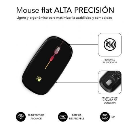 Ratón Inalámbrico Subblim LED Dual Flat/ Batería recargable/ Hasta 1600 DPI - Imagen 5