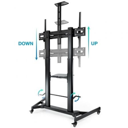 Soporte de Suelo Inclinable/ Ajustable con Ruedas Tooq FS20400HM-B para TV de 60-100"/ hasta 100kg - Imagen 4